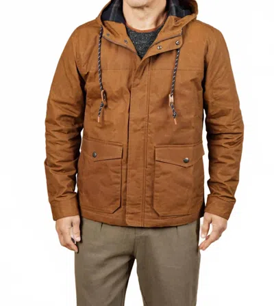 Bridge & Burn Marshall Jacket In Hickory Waxed Ripstop In Brown