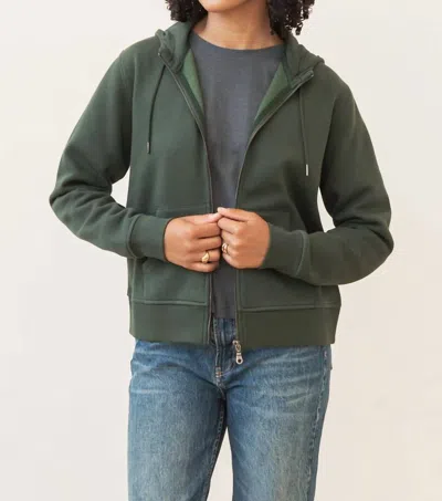 Bridge & Burn Mason Zip Front Hooded Sweatshirt In Forest Night In Multi