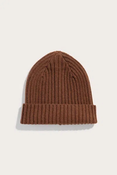 Bridge & Burn Men's Chunky Ribbed Beanie In Warm Ochre In Brown