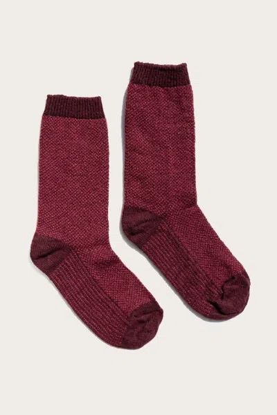 Bridge & Burn Women's Helix Sock In Burgundy In Animal Print