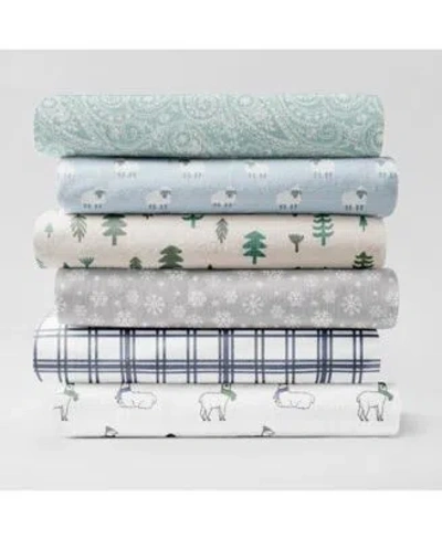 Brielle Home Cotton Flannel 4 Pc. Sheet Sets In Snowflake