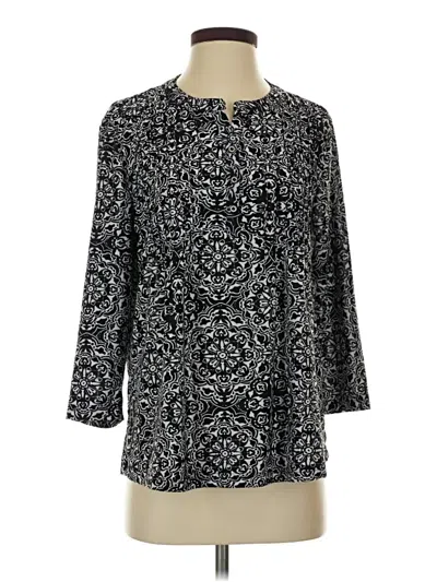 Pre-owned Briggs 3/4 Sleeve Blouse In Black