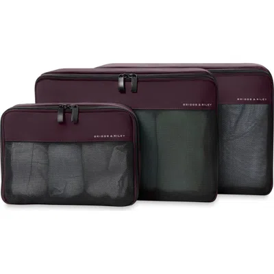 Briggs & Riley 3-piece Carry-on Compression Packing Cubes In Purple