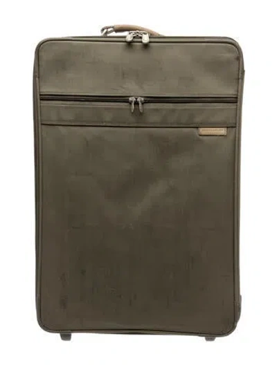 Pre-owned Briggs & Riley Ballistic Nylon Luggage In Green
