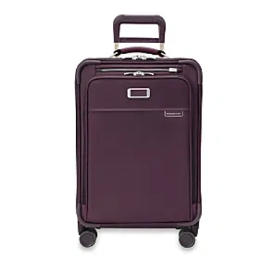 Briggs & Riley Baseline Essential Carry On Spinner Suitcase In Plum