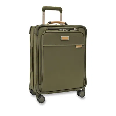 Briggs & Riley Baseline Global Carry On Spinner Suitcase In Olive