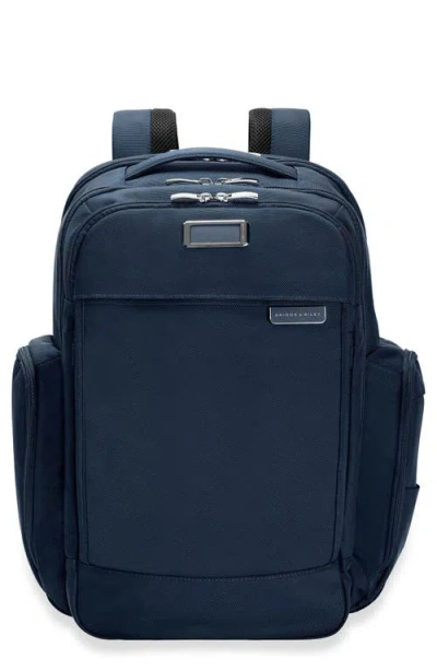 Briggs & Riley Baseline Traveler Backpack In Navy