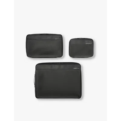 Briggs & Riley Branded Check-in Recycled-polyamide And Mesh Packing Cube Set In Black