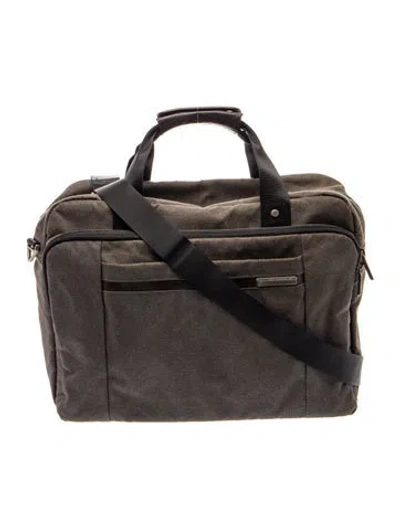 Pre-owned Briggs & Riley Canvas Messenger Bag In Black