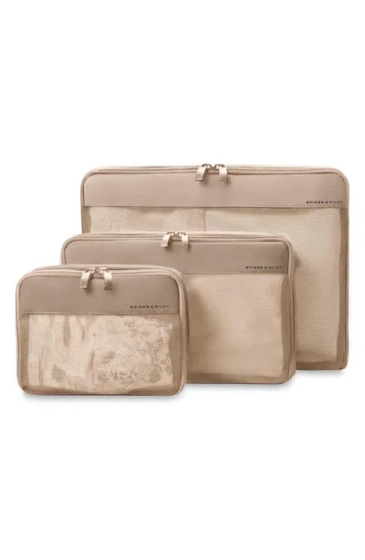Briggs & Riley Check-in Set Of 3 Packing Cubes In Neutral