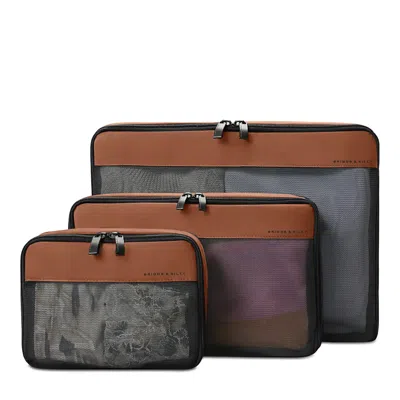 Briggs & Riley Checked Bag Packing Cube Set In Brown