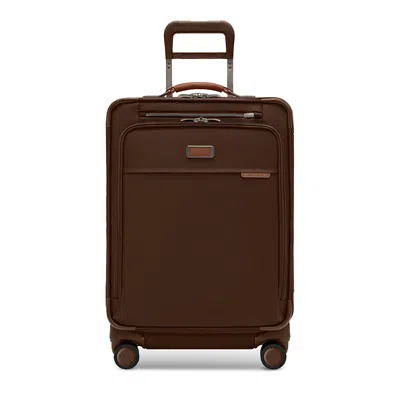 Briggs & Riley Compact 24 Checked Expandable Spinner Suitcase In Brown