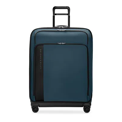 Briggs & Riley Large Expandable Spinner Checked Bag In Blue