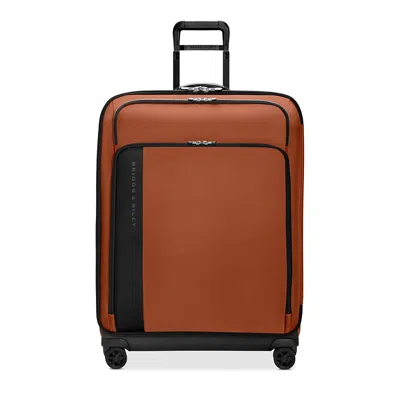 Briggs & Riley Large Expandable Spinner Checked Bag In Brown