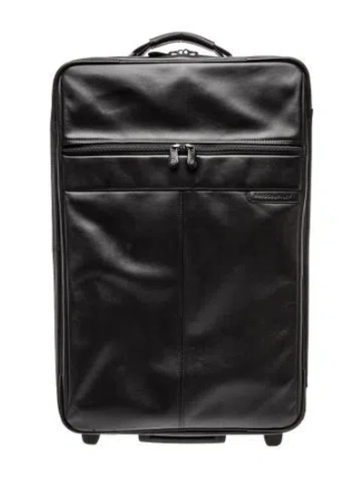 Pre-owned Briggs & Riley Leather Suitcase In Black