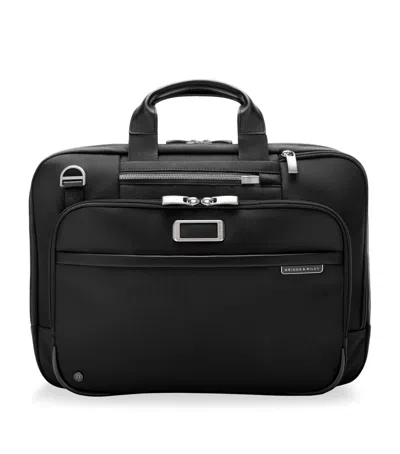 Briggs & Riley Medium Expandable Messenger Bag In Black