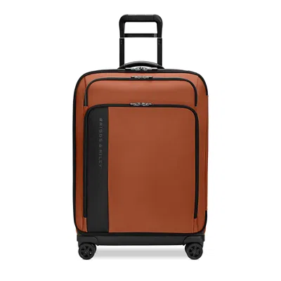 Briggs & Riley Medium Expandable Spinner Checked Bag In Brown