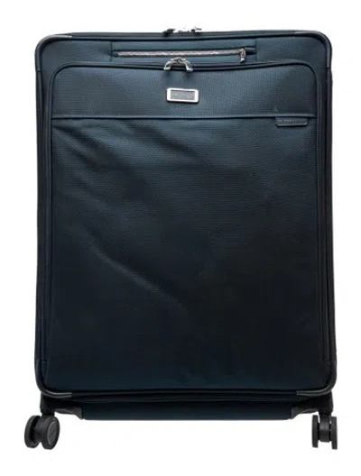 Pre-owned Briggs & Riley Men's Expandable Spinner Suitcase In Blue