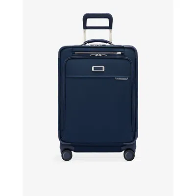 Briggs & Riley Navy Compact Checked Expandable Spinner Suitcase 61cm In Blue