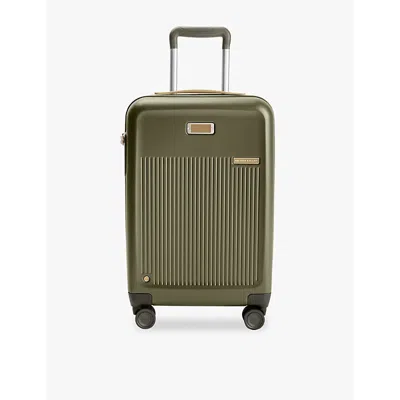 Briggs & Riley Sympatico Essential Four-wheel Expandable Shell Cabin Suitcase 56cm In Olive
