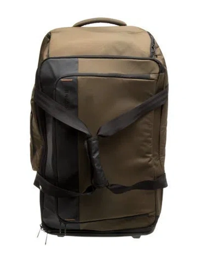 Pre-owned Briggs & Riley Solid Carry-on Suitcase In Green