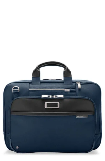 Briggs & Riley Work Medium Expandable Briefcase In Navy