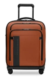 Briggs & Riley Zdx Global 21-inch Expandable Carry-on Spinner Suitcase In Brown