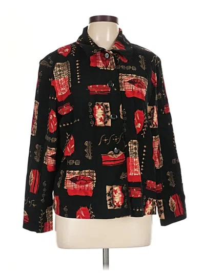 Pre-owned Briggs Long Sleeve Blouse In Black