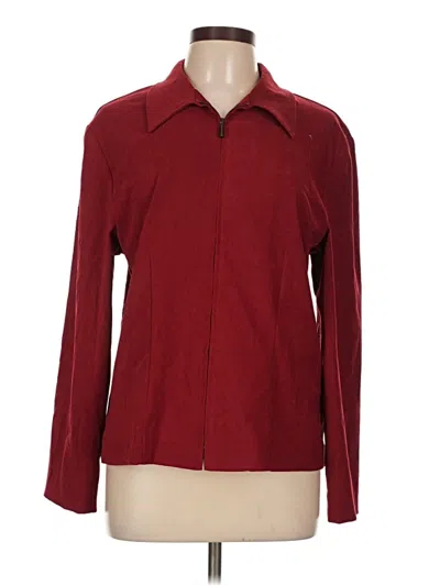 Pre-owned Briggs Long Sleeve Blouse In Burgundy