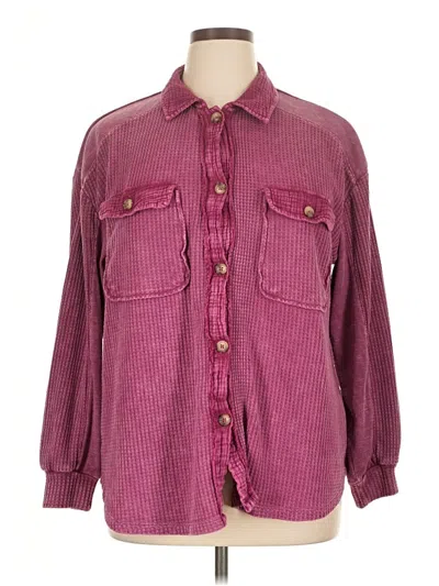 Pre-owned Briggs Long Sleeve Button Down Shirt In Burgundy