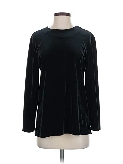 Pre-owned Briggs Long Sleeve Top Black Crew Neck Tops