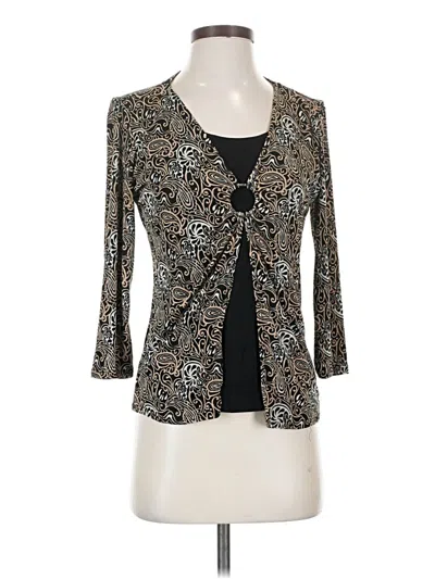 Pre-owned Briggs New York 3/4 Sleeve Blouse In Black