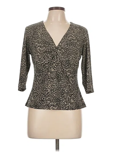 Pre-owned Briggs New York 3/4 Sleeve Blouse In Brown