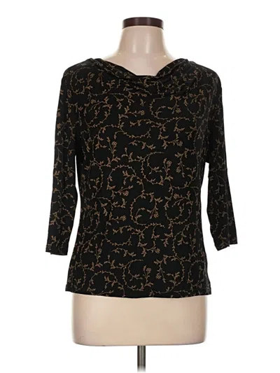 Pre-owned Briggs New York 3/4 Sleeve Top Black Cowl Neck Tops