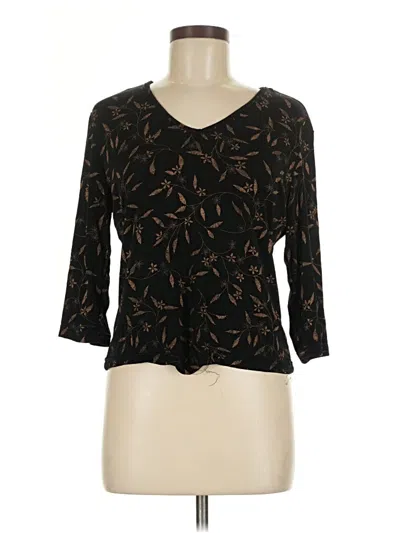 Pre-owned Briggs New York 3/4 Sleeve Top Black V Neck Tops