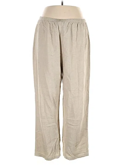 Pre-owned Briggs New York Linen Pants In Tan
