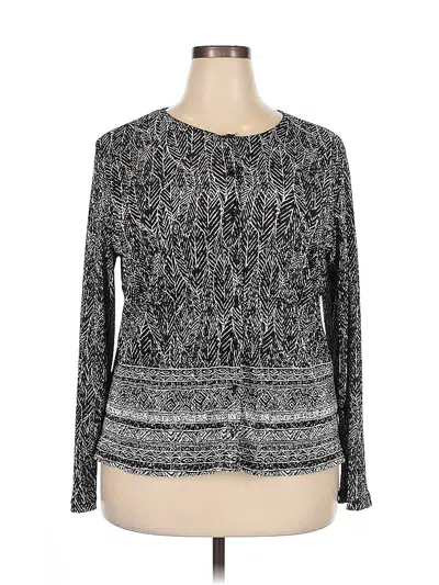 Pre-owned Briggs New York Long Sleeve Blouse In Black