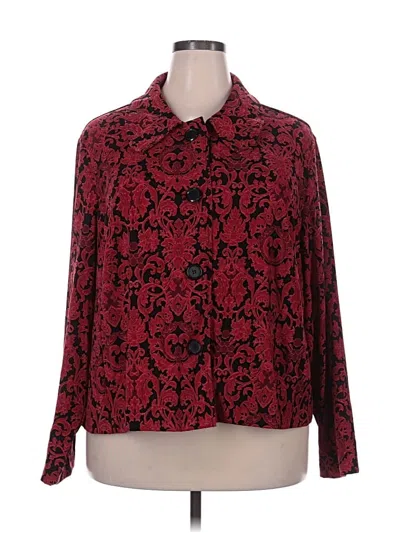 Pre-owned Briggs New York Long Sleeve Blouse In Burgundy