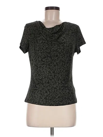 Pre-owned Briggs New York Short Sleeve Top Black Cowl Neck Tops