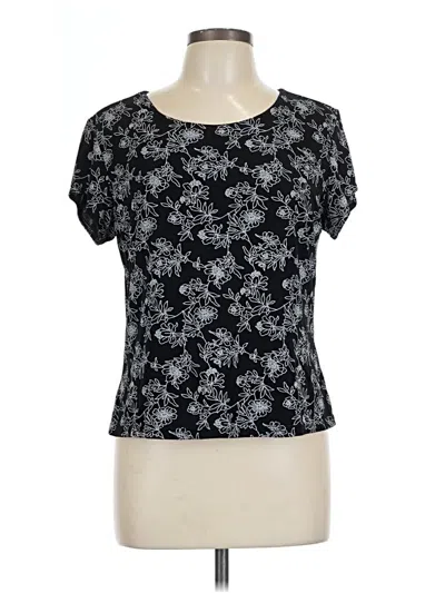 Pre-owned Briggs New York Short Sleeve Top Black Scoop Neck Tops