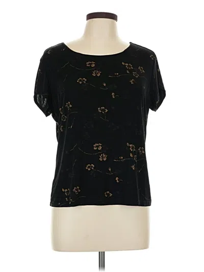 Pre-owned Briggs New York Short Sleeve Top Black Scoop Neck Tops