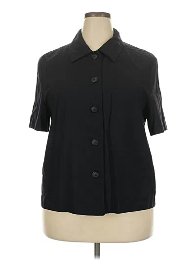 Pre-owned Briggs Short Sleeve Blouse In Black