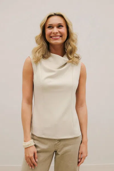 B.right Annia Brushed Modal Scuba Sleeveless Top In Sand In Neutral