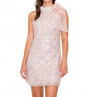 B.right Chic Mock Neckline Mini Dress In Beige