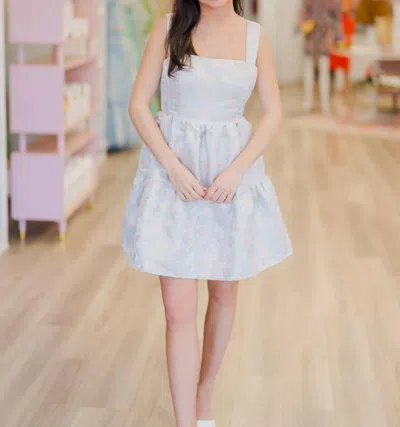 B.right Delicate Floral Tiered Mini Dress In White