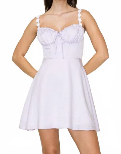 B.right Floral Straps Dress In Lavender In Purple