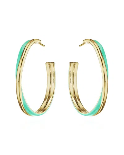 Bright Fuchsia Nyc Silver Hoop Earrings