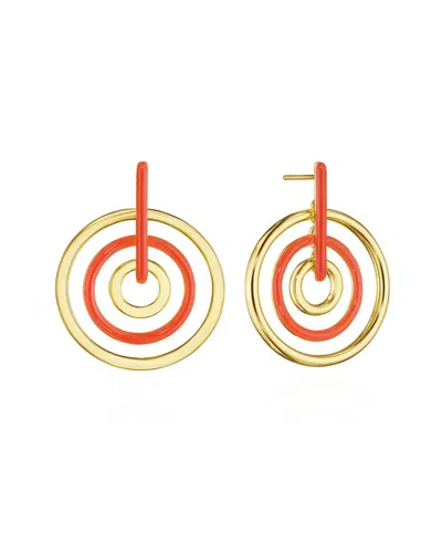 Bright Fuchsia Nyc Silver Hoop Earrings