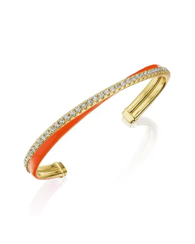 Bright Fuchsia Nyc Silver Sapphire Statement Bangle