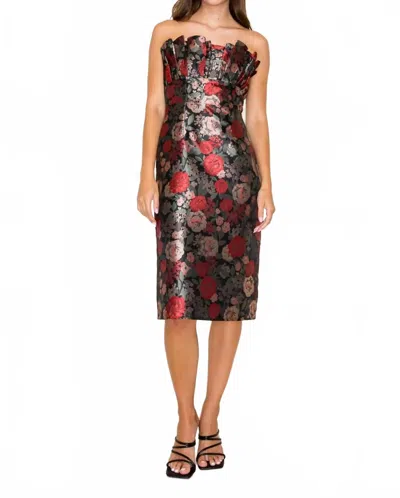 B.right H-line Ruffled Tube Midi Dress In Multi